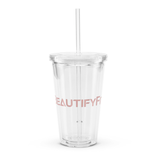 CrystalSip Tumbler - Double Wall Clear Plastic (16 oz) BeautifyFit