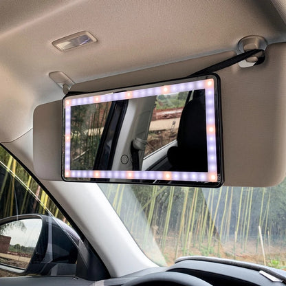 DIMMABLE LED CAR MAKEUP MIRROR