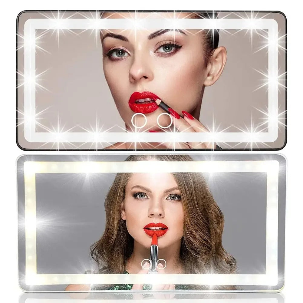 DIMMABLE LED CAR MAKEUP MIRROR