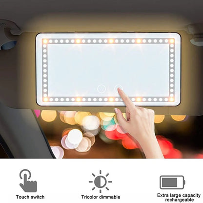 DIMMABLE LED CAR MAKEUP MIRROR